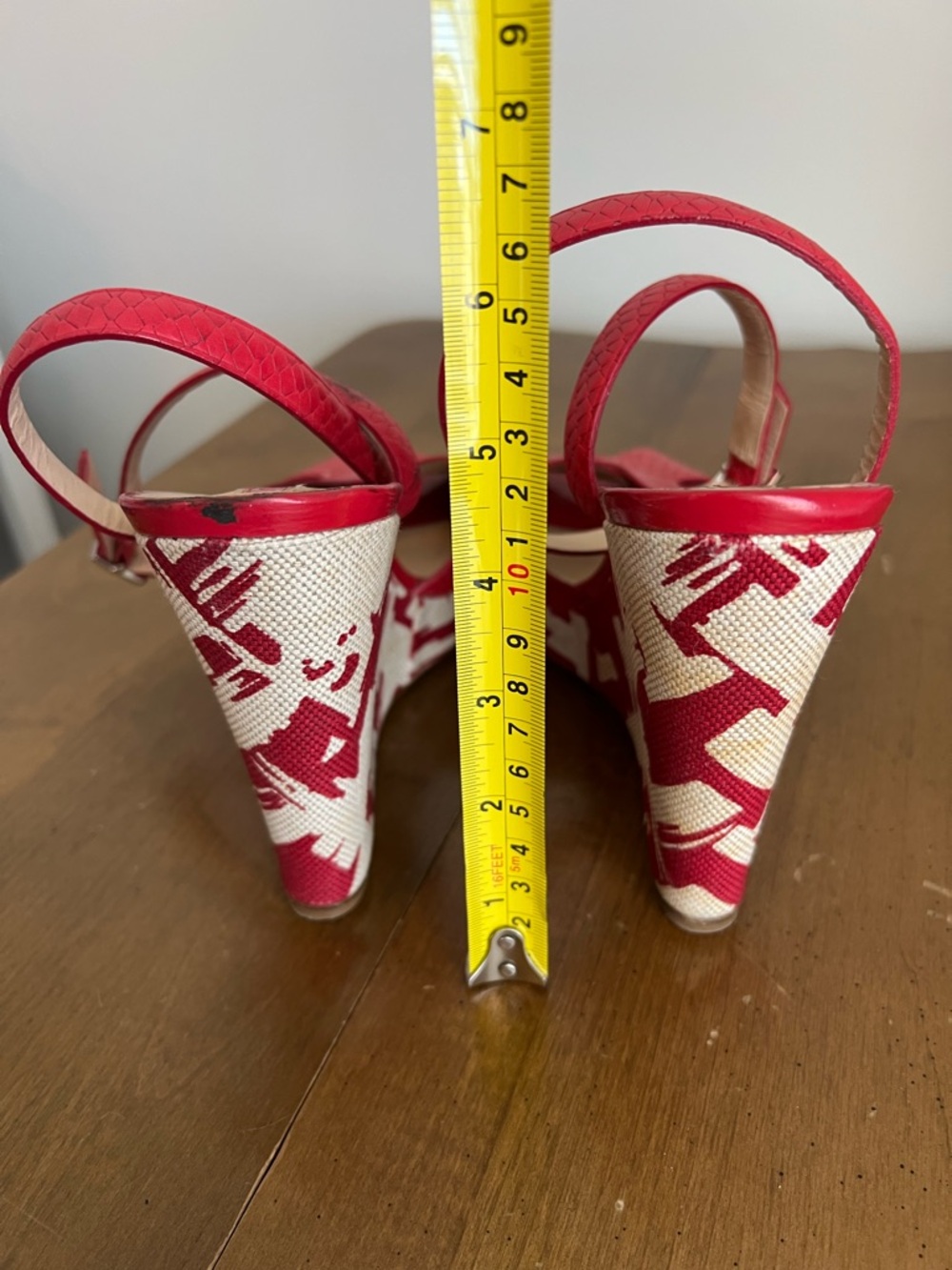 Longchamp‎ Red Textured Open-Toe Ankle Strap Heels Size 7.5 (38) - Picture 4 of 6